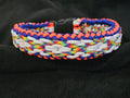 18" Bold and bright rainbow handmade paracord dog collar