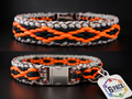 18" Orange, Black, Gray handmade paracord dog collar