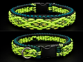 17" Handmade Neon Green on Green Dog Collar