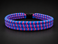 19" Handmade Pink/Caribbean Blue Paracord Dog Collar