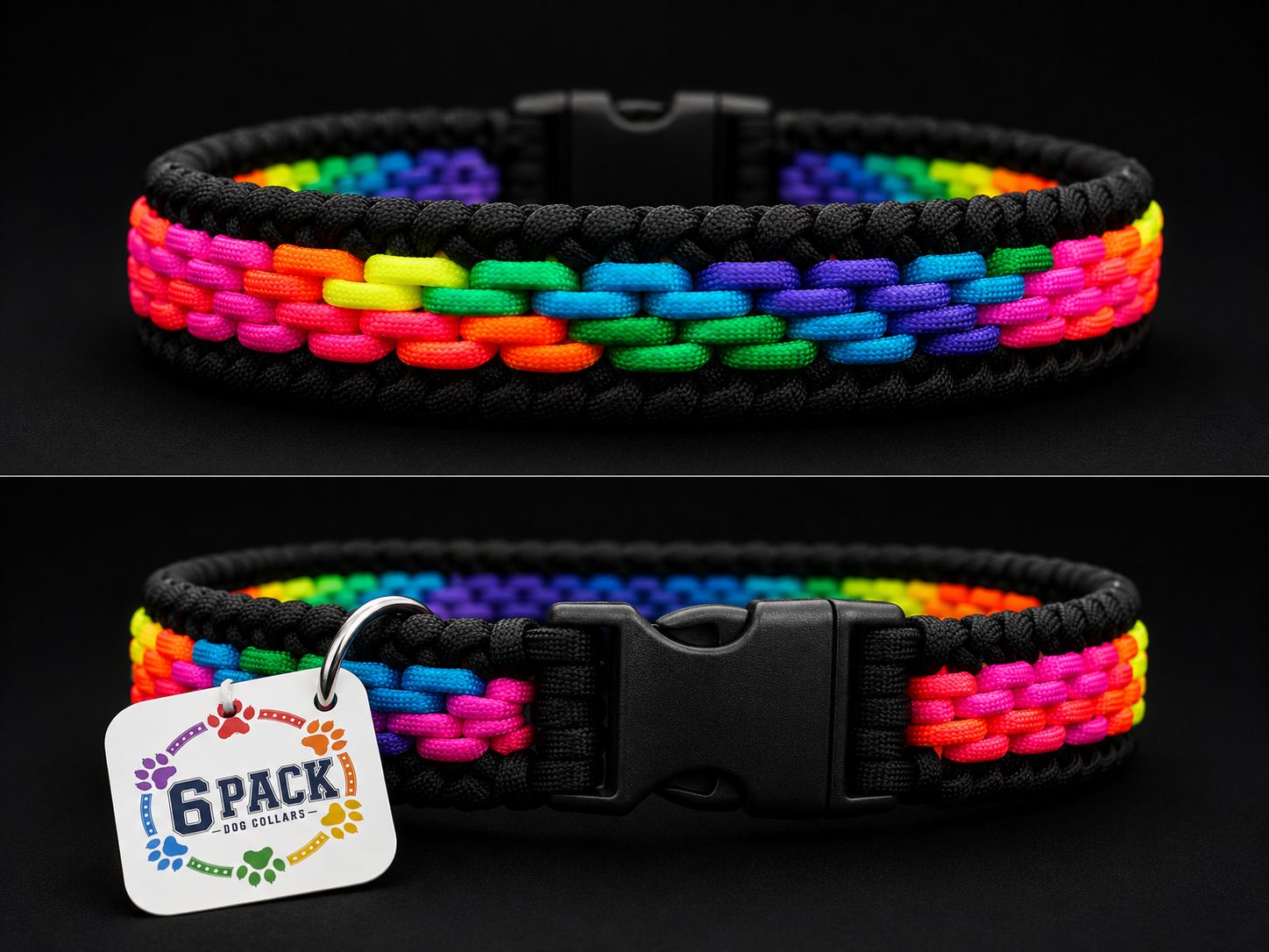 22" Bright Neon Sanctified Handmade Paracord Dog Collar
