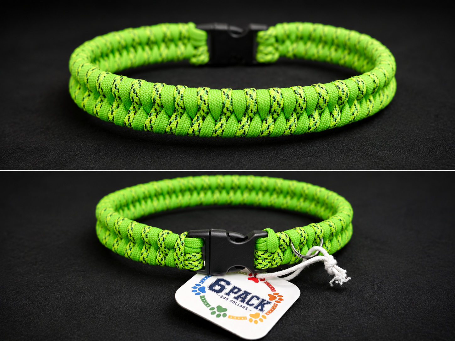 15" Handmade Neon Green Dog Collar