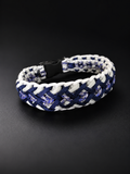 15"  Blue/Gray Handmade Paracord Dog Collar