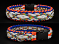 18" Bold and Bright Rainbow Handmade Paracord Dog Collar