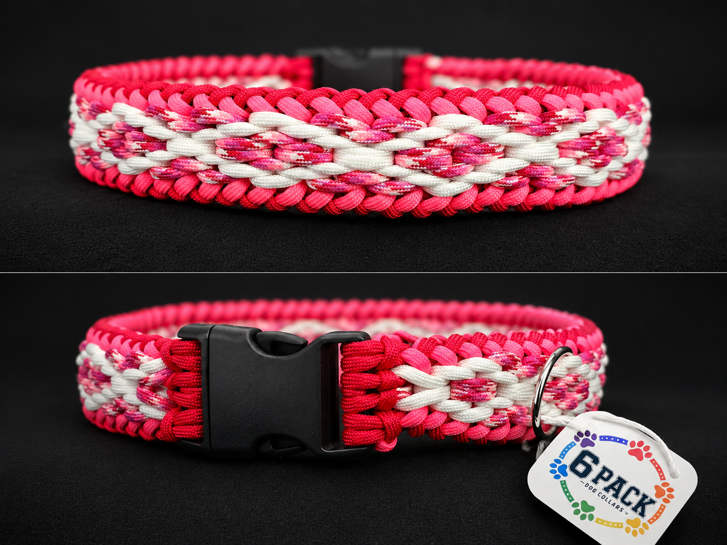 21" Handmade Think Pink Dog Collar