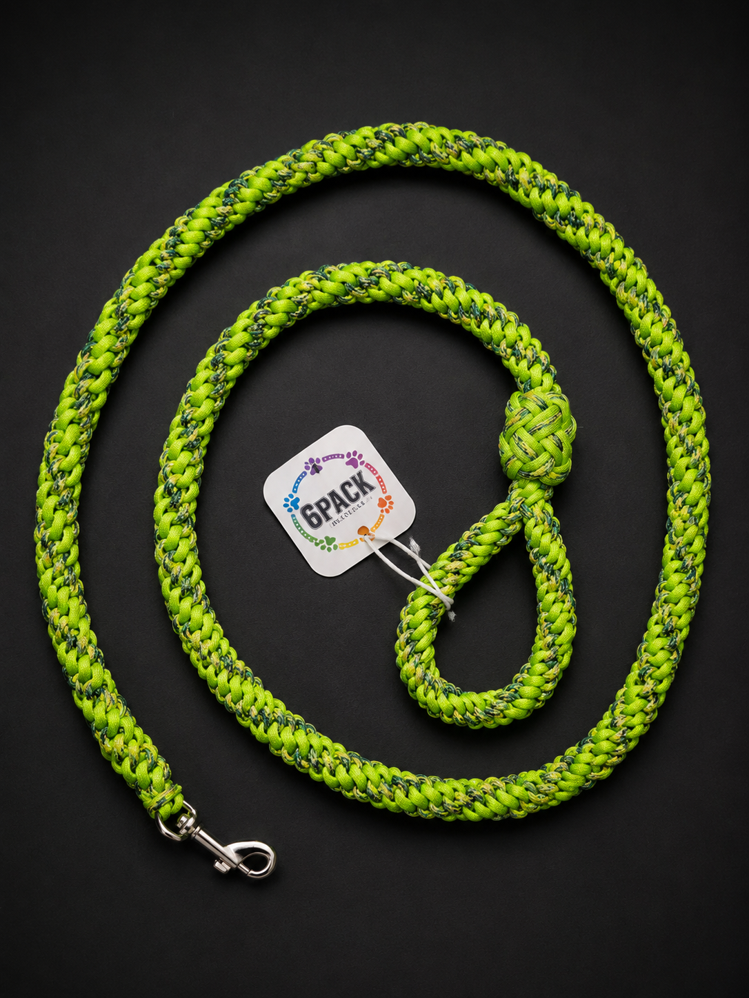 Handmade Neon Green on Green Paracord Dog Leash