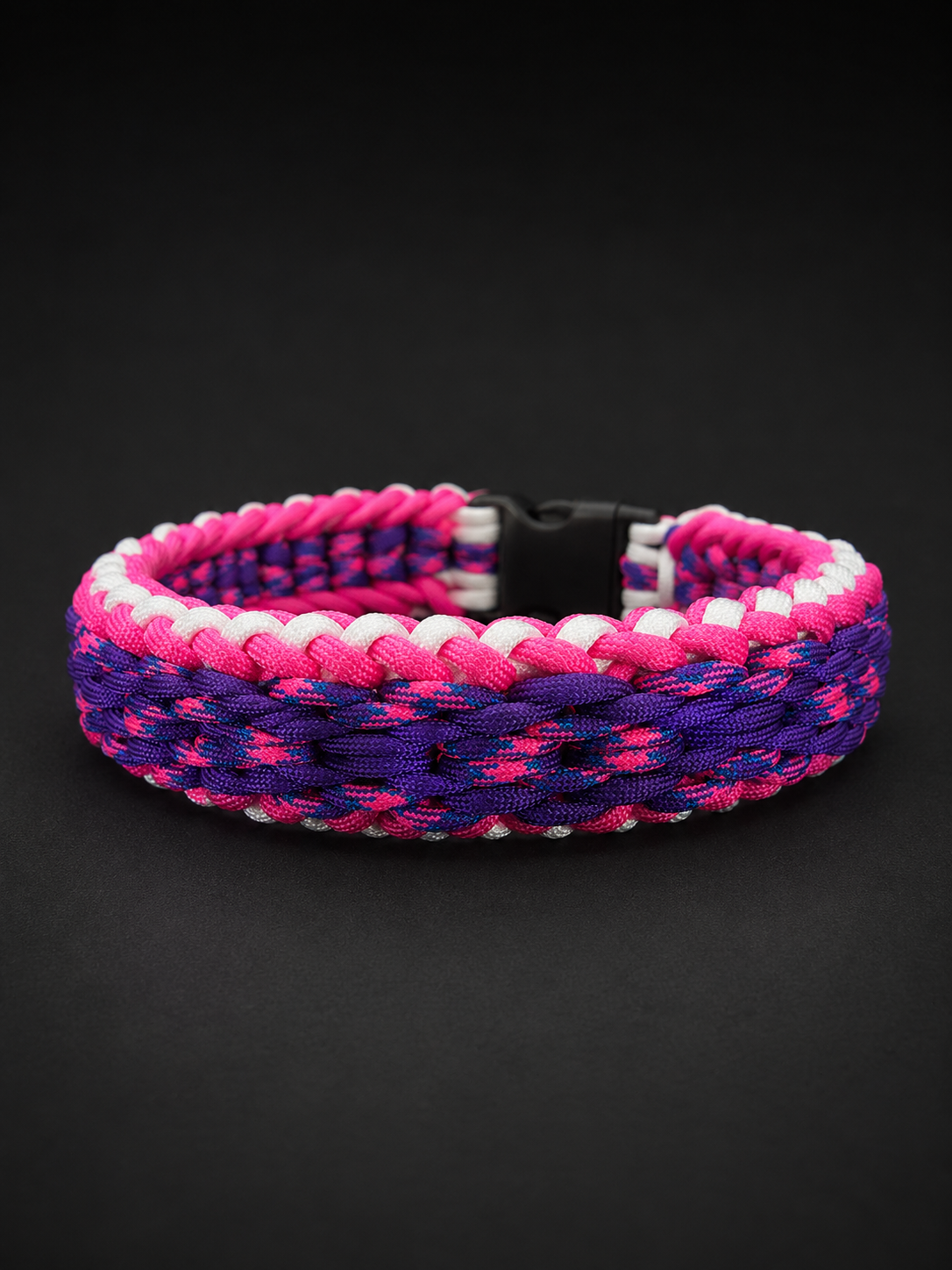 17"  Purple/Pink Handmade Paracord Dog Collar