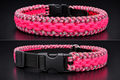 Handmade Adjustable Neon Pink & Gray Dog Collar