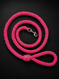 Handmade Neon Pink & Gray Paracord Dog Leash