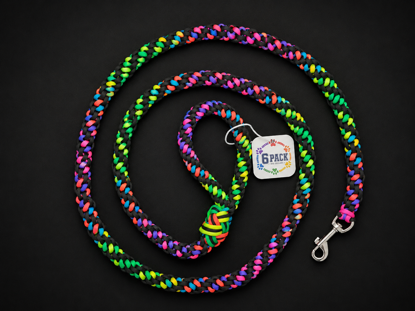 Handmade Bright Neon Paracord Dog Leash