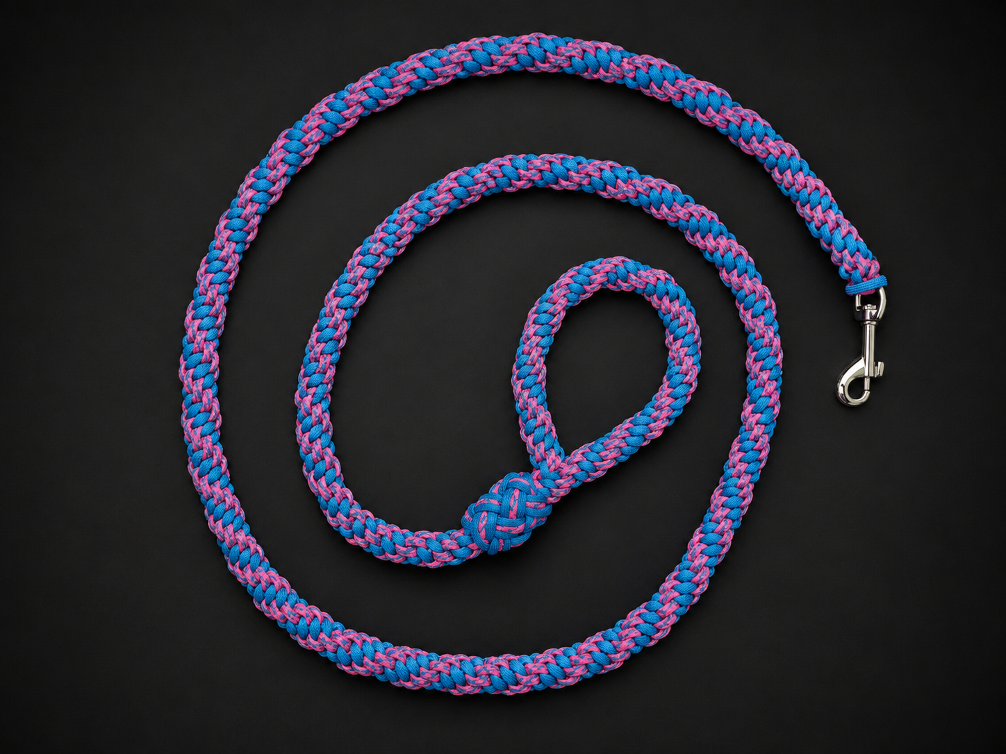 Handmade Pink/Caribbean Blue Dog Leash