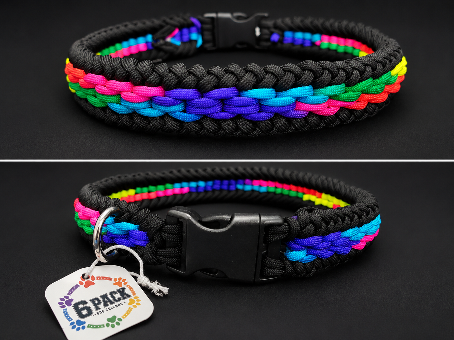 22" Bright Neon Sanctified Handmade Paracord Dog Collar