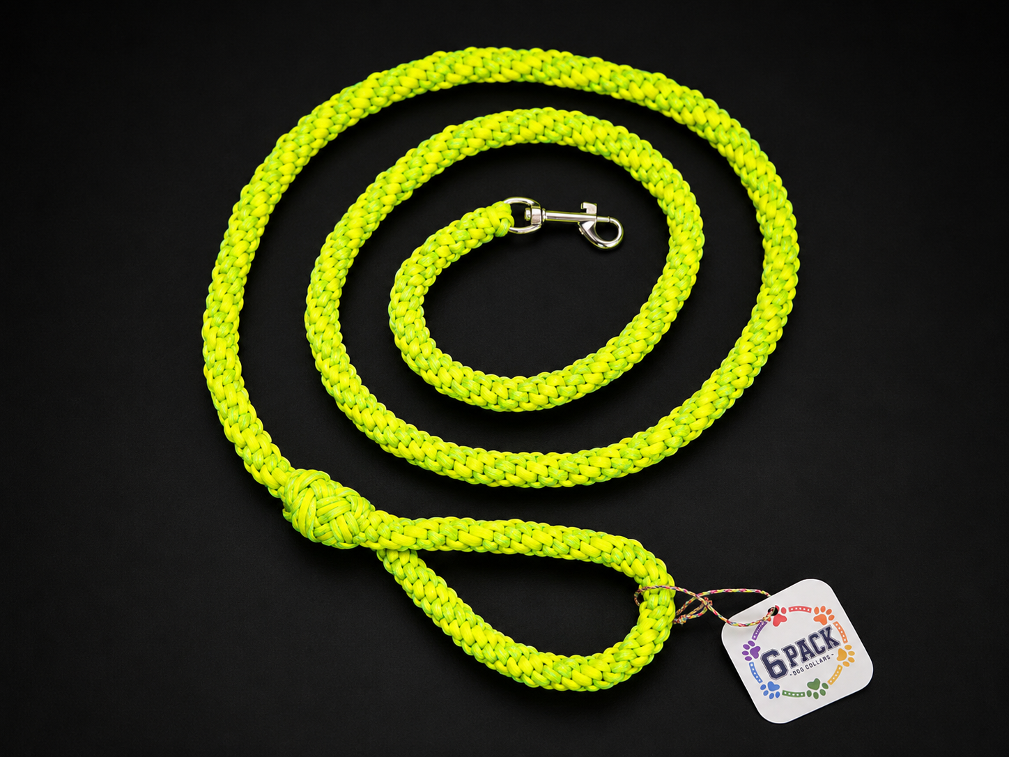Handmade Neon Yellow and Green Paracord Dog Leash